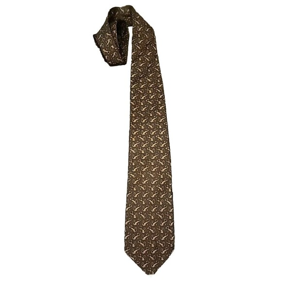 Banana Republic Monkey Tie, Gray 100% Silk Necktie - Picture 1 of 6